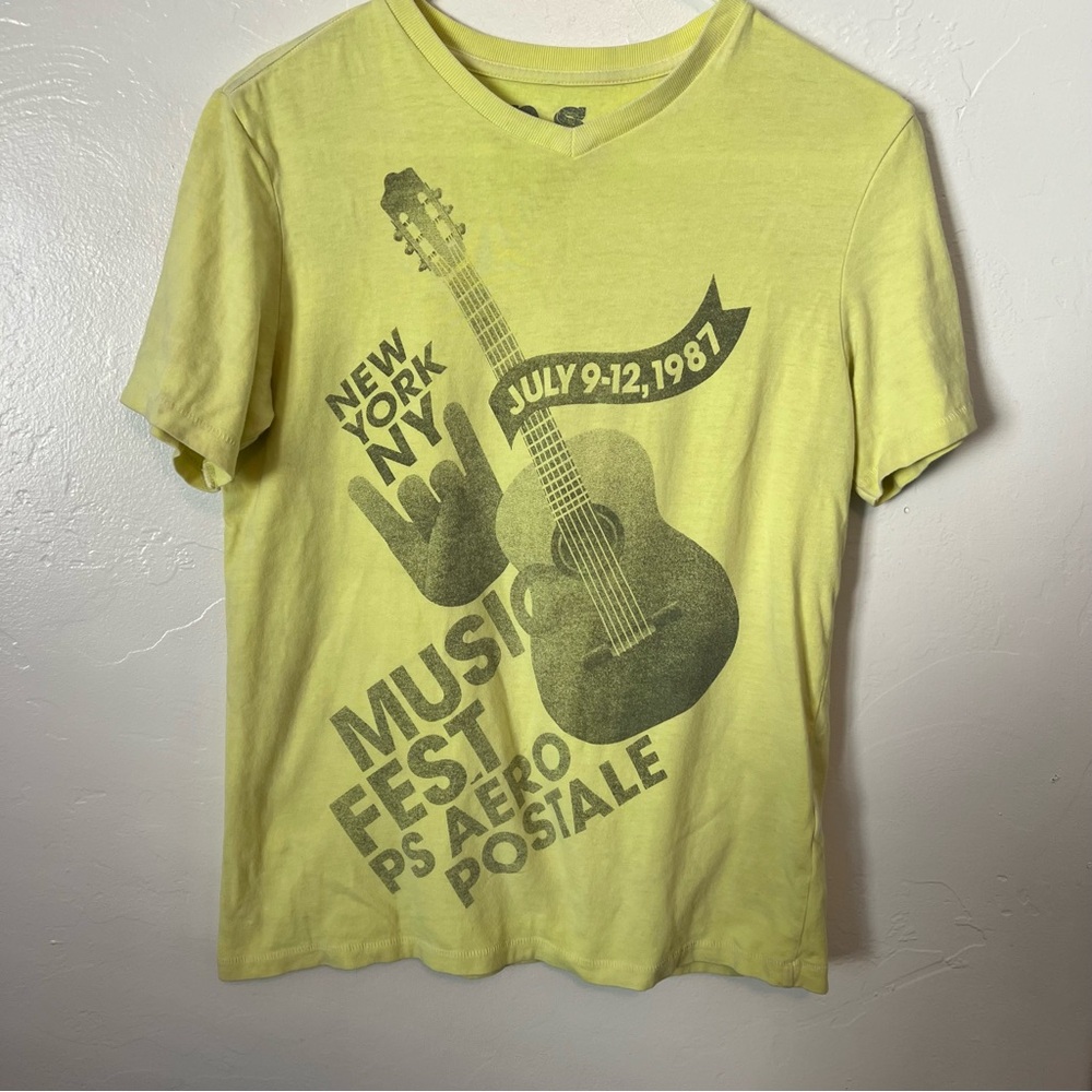 Aeropostale Light Yellow Music Fest Tee